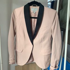 H&M blush pink tuxedo style blazer